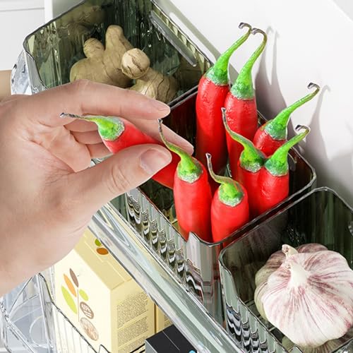 Aramox Kühlschrank Organizer Mülleimer Haustier Material Seitentür Design Multifunktionales Design Stilvoll und Praktisch für Kühlschranklager mit Lang Anhaltender Verwendung von Aramox