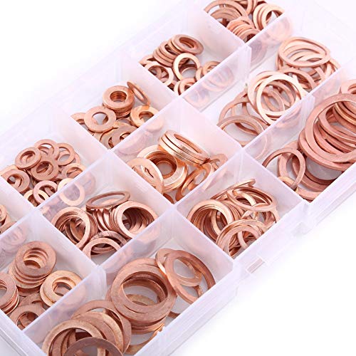 Aramox Kupferflat -Waschmaschine Sortiment, 280pcs Kupfer Waschmaschinen -Kit, 12 Größen Kupferscheibe Kit mit Kasten, Metallwaschmaschinenflache Waschmaschinen, Hardware Sperrwaschmaschinen Aramox Kupferflat -Waschmaschine Sortiment, 280pcs Kupfer Waschmaschinen -Kit, 12 Größen Kupferscheibe Kit mit Kasten, Metallwaschmaschinenflache Waschmaschinen, Hardware Sperrwaschmaschinen von Aramox