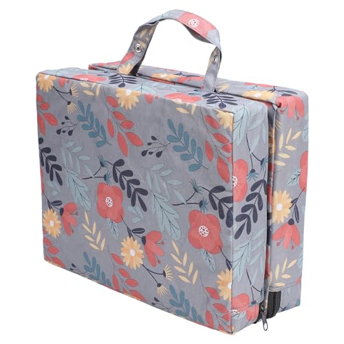 Aramox Mehrzweckdicke Kniekissen Tragbares Leichtes Kissen für Gartenübungen - Wasserdichtes Gartenkniegelad für Jäten, Camping - Perle Baumwollmaterial (Graue Blume) von Aramox