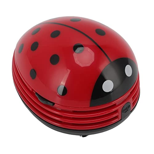 Aramox Mini-Desktop-Staubsauger, Elektrischer Tisch-Staubsauger, Tragbarer Mini-Desktop-Staubsauger für Papierreste, Handgehaltener Marienkäfer-Cartoon-Kehrer von Aramox