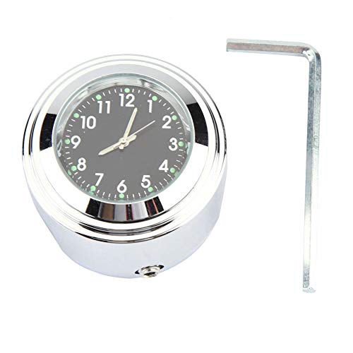 Aramox Motorrad Lenkerhalterung Uhr Zeitgenaue Uhr Lenkeruhr mit Einbausatz Fit für 7/8 "1" -Lenker(White) von Aramox