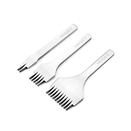 Aramox Punch -Stecker -Werkzeug Set, Essentielles Handwerkswerkzeug, Bequemer Griff Weißer Stahl für Lederhandwerksnähte Meißel (Abstand 3,85 mm) von Aramox