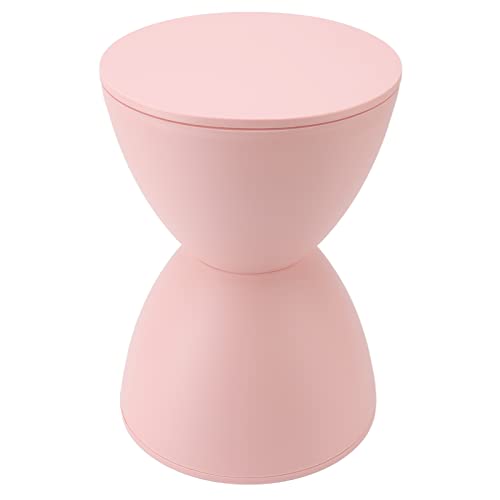 Aramox Runder Haushaltshocker Plastik mit Plastik -Sandglas Geformtem Hocker Moderner Einfacher Hock (PINK) von Aramox