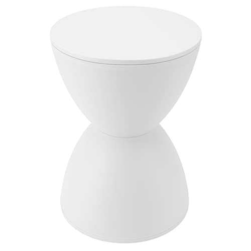 Aramox Runder Haushaltshocker Plastik mit Plastik -Sandglas Geformtem Hocker Moderner Einfacher Hock (White) von Aramox
