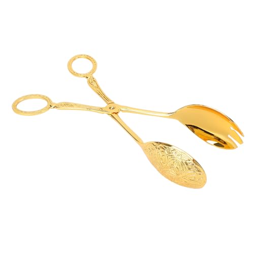 Aramox Salatschere mit Vielseitigem Metall Servieren Clamp/Holder für Kuchenfrüchte Ergonomische Grip Erwachsene und (GOLD) von Aramox
