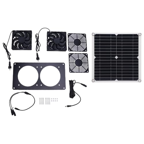 Aramox Solar Vent Lüfter, Angetriebenes Auspuff Kit mit Dual System Hohe Umwandlungseffizienz Vielseitige Belüftung für Kleine Hühnerkoops von Aramox