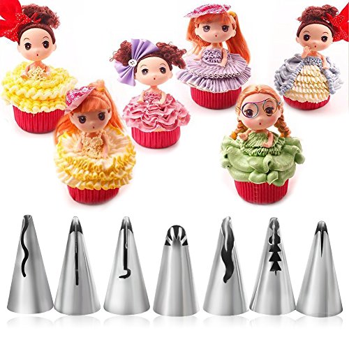 Spritztüllen russische 7pcs Icing Piping Spritzdüse Spritztülle Düsen-Kuchen-Dekoration Tipps Kochen Tools von Aramox