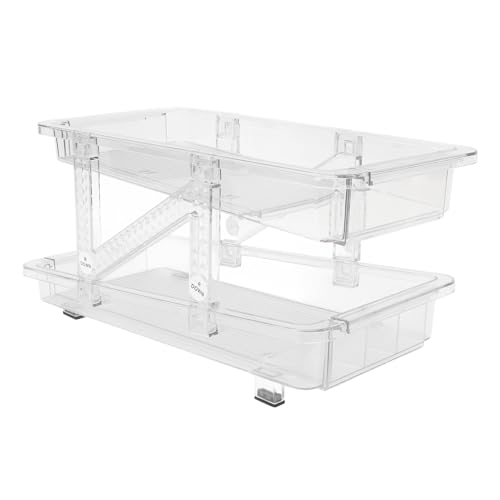 Aramox Stapeldose Spender, Roll -Soda -Organizer 2 Schicht Erweiterbares Automatischem Rollgetränkspender Bier für Kühlschrank Pantry Pantry Gefrierschrank, Ausgestaltet aus Robust (Transparent weiß) von Aramox