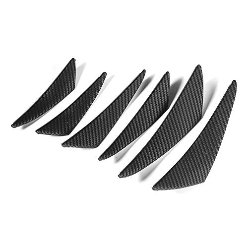 Aramox Stoßstangenflosse, 6 Stück Kohlefaser Textur Auto Stoßstange Fin Canard Splitter Diffusor Valenz Spoiler Lippe von Aramox