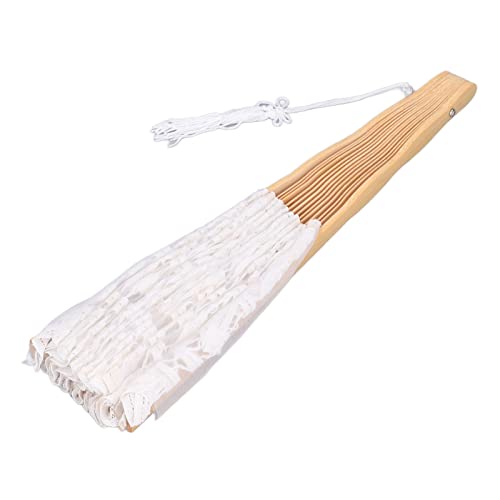 Aramox Stylish Design Vielseitiger Handfan für Hochzeitsfeierdekor mit Spitzenklapper Handlüfter Hohlen Spitze und Quasten (WHITE) von Aramox
