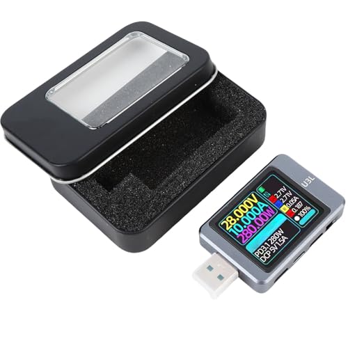 Aramox USB -Tester -Leistungsmesser, 4 Bis 48 V, 0 Bis 5A 320x172 Auflösung USB A C Spannungsstrom -Strom -Farbfarbe IPS LCD -Bildschirm -Tester mit Speicherbox von Aramox