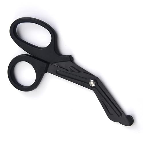 Aramox Verbandschere Trauma Schere Medizinische Edelstahl -Verbandschere mit Gezackten Scharfen Klinge Zum Schneiden von Gaze -Leinwandwolle (BLACK) von Aramox