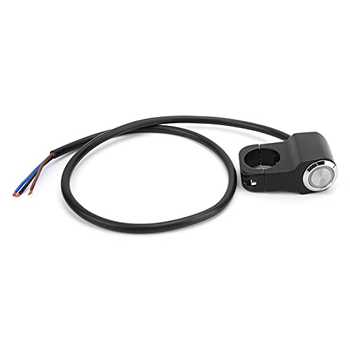 Aramox Wasserdichter Motorrad Lenkerschalter, 12V Drucktaste Lenker Scheinwerfer Schalter, Universal für Motorrad mit 22mm Lenker (Schwarz, Manuell, IP57) von Aramox