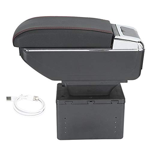 Auto Mittelkonsole Organizer Mittelarmlehne extrabreit Universal Container Armlehne Mittelkonsole Auto Einstellbar mit USB Schnittstelle Auto Mittelkonsole Organizer Mittelarmlehne extrabreit Universal Container Armlehne Mittelkonsole Auto Einstellbar mit USB Schnittstelle von Aramox