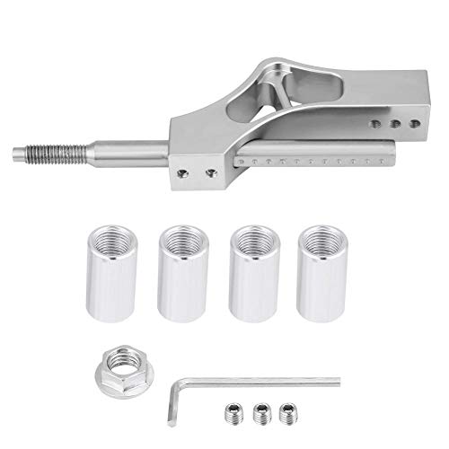 Auto Schaltknauf Extender Shifter Schaltknaufverlängerung, Erweiterung Edelstahl Höhenverstellbar Hebelverlängerung für manuelle Schaltknauf(Silver) von Aramox