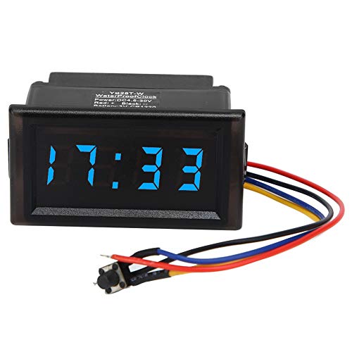 Digitaluhr für Auto, DC4.5-30V Wasserdichtes staubdichtes Auto uhr auto armaturenbrett elektronische Uhr LED Digitalanzeige(Blau) von Aramox