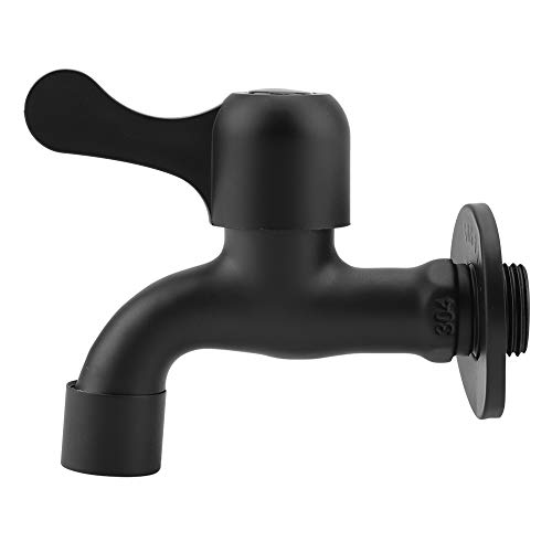 Edelstahl Wasserhahn Wandhalterung Garten Waschbar Mop Pool Waschmaschine Wasserhahn, Schwarz Vintage-Waschmaschinen-Hahn (Mop Pool Faucet) von Aramox