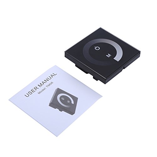Einfarbiger Touch Panel Dimmer Wandschalter Controller LED Lichtleiste DC 12V-24V (Schwarz) von Aramox