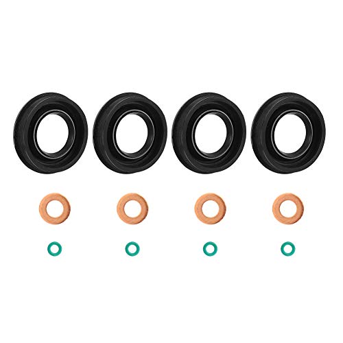 injektor dichtung Einspritz Dichtungssatz, Kraftstoffeinspritz Dichter Unterlegscheibe O Ring 6C1Q-6K780-AB Dichtungssatz Passend für Transit MK7 2.2 2.4 3.2 TDCi von Aramox