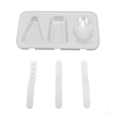 Eisformen Edelstahl mit Deckel Kreativer DIY -Eis -Maker für den Heimgebrauch, 3 Hohlraum Silber Eisform für DIY Form von Aramox