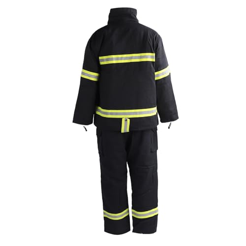 Flammhemmende Sicherheitsanzug Set 4 Schicht Design Hoher Sicht Starker Zähigkeit Reflektierender Klebeband -Sicherheitsanzug Set mit Abnehmbaren Flammhemmungsdämmungskleidung Ausgestattet (XXXL) von Aramox