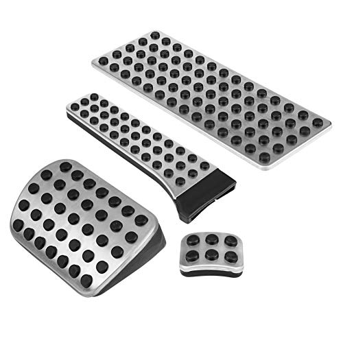 Aramox Auto-Pedal-Bausatz, 4 stück Auto Kraftstoffbremse Kupplungspedal Abdeckung für W203 W204 W210 W211 W212 CE, Gummi + Metall, Split, Schwarz, Silber Aramox Auto-Pedal-Bausatz, 4 stück Auto Kraftstoffbremse Kupplungspedal Abdeckung für W203 W204 W210 W211 W212 CE, Gummi + Metall, Split, Schwarz, Silber von Aramox