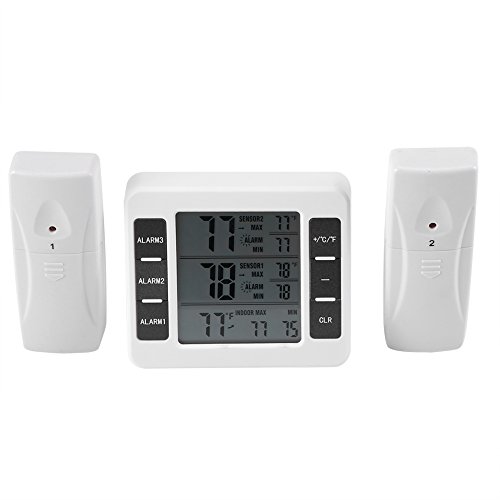 Kühlschrank Thermometer Wireless LCD Digital Freezer Thermometer mit akustischen Alarm Zurück Magnetische für Home/Küche/Büro von Aramox