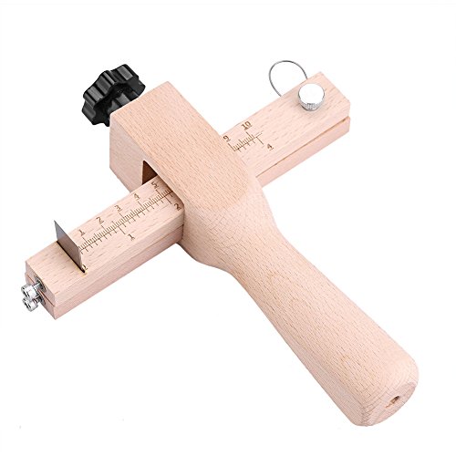Leder Schneidwerkzeug, Riemenschneider Einstellbare Holz Leder Lederband Cutter Holz Hand Leder Craftool Strap Cutter Einstellbare Schneidwerkzeug mit 5 Klingen von Aramox