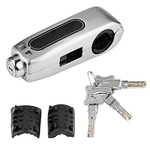 Lenkerschloss, Plastik Bremshebelschloss Gasgriff Diebstahlsicherung Schloss Universal für Motorrad, Roller und ATVs(Silver) von Aramox