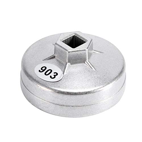 Ölfilterschlüssel, 74mm 14 Flöten Aluminium Ölfilterschlüssel Steckschlüsselentferner 903 Silber Farbe für Audi Benz von Aramox