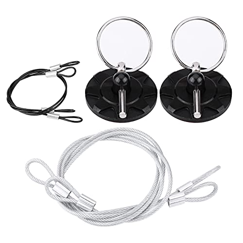 Racing Hood Pin, 2 Stück Universal CNC Billet Aluminium Racing Motorhaube Pin Latch Lock Appearance Kit (BLACK) von Aramox