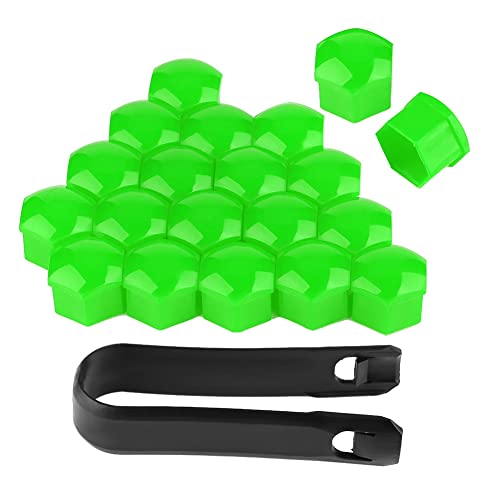 Radmutter Felgenabdeckung Reifen Schraubkappe Dekor Schutz, 20 stücke 17mm Mutter Auto Rad Auto Hub Schraube Schutz diebstahlschutzdeckel(Green) von Aramox