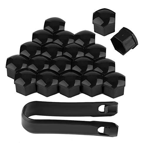 Schutzkappen der Staubabdeckung, 20pcs 21mm Mutter Auto Rad Auto Hub Schraube Schutz Diebstahlschutzkappe (Black) von Aramox