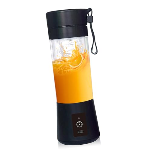 Tragbarer Mixer mit Wiederaufladbarem Akku, 6 Klingen, 2 -in 1 -Design, für Shakes und Smoothies, Persönliche Single Serve Mixer Becher, Kleine Elektrische Saftbefugnis, USB Reisefruchtmixer (BLACK) von Aramox