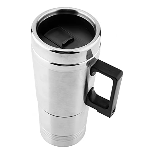 Wasserkocher, Aramox 350ML + 150ML Wasserkocher Kaffee Tee Thermoskanne Wasserheizbecher 12V Schnellkoch Zigarettenanzünder Plug In Edelstahl Für Auto Silber von Aramox