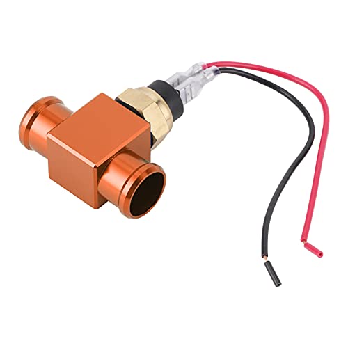 Wassertemperatursensor, Thermostat Wassertemperaturschalter Kühler Kühlmittellüfter Temperatursensor für Motorrad ATV Geländewagen(Orange) von Aramox