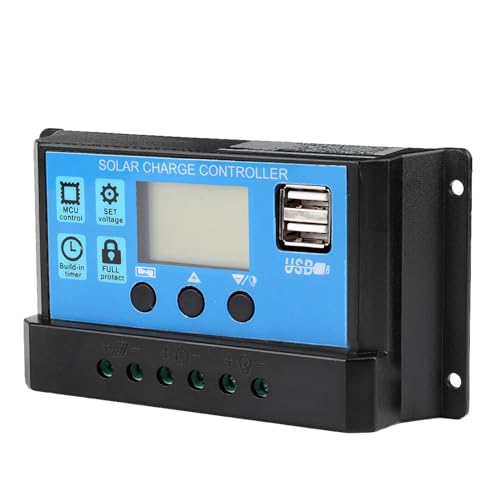 MPPT Solarladeregler 60A/50A/40A/30A/20A/10A 12V/24V Auto, Solar Laderegler für Solarpanel mit LCD-Display, 780W Max für 12V/24V Systeme (60A) von Aramox