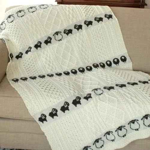 Aran Woollen Mills Irish Throw Decke aus Schafwolle hergestellt in Irland, 100 X 152 cm von Aran Woollen Mills