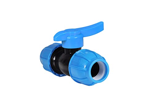 PE Fitting Verschraubung für PE Rohr 32mm 25mm 20mm-Kunststoff PP winkel T stück Adapter Wasserrohr Trinkwasser kupplung (Kugelhahn, 25mm) von Arangül
