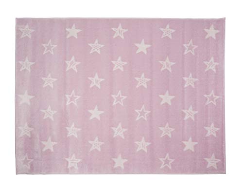 Aratextil Sterne Kinderteppich, Acryl, Pink, 120 x 160 cm von Aratextil