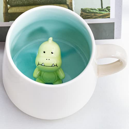 Arawat Dinosaurier Tasse Geschenk 3D Dino Tier Tasse 350ml Keramik Teetasse Kaffeebecher Witzige Spruch Tasse Süße Tee Kaffee Becher Geburtstagsgeschenk für Freunde Frauen von Arawat
