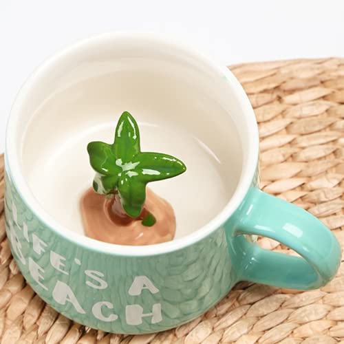 Arawat Baum Tasse 3D Tassen mit Kokosnuss Figur Innen 350 ml Kokosnuss Mug mit Löffel Kokos Geschenk Cute Kaffee Tee Becher Geschenke Kokosnuss Cup Geburtstagsgeschenk für Freundin Frauen von Arawat