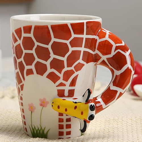 Arawat 3d Tassen Tier Giraffe Tasse Geschenk Lustige Tasse Kaffeetasse Keramik 400 ml Teetasse Tee Kaffee Becher Süße Geburtstagsgeschenk für Freund Jungen Frauen Männer von Arawat