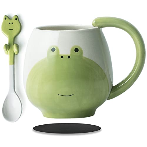 Arawat Frosch Tasse 3D Tier Tassen mit Frosch 350 ml Frog Mug mit Löffel Frosch Geschenk Cute Kaffee Tee Becher Geschenke Frog Cup Geburtstagsgeschenk für Freundin Freund Jungen Frauen Männer von Arawat