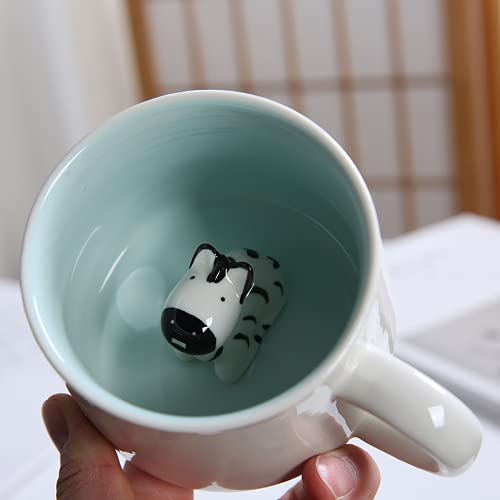 Arawat Zebra Tasse Zebra Geschenk 3d Tier Tassen Lustige Kaffeetasse Keramik 350 ml Teetasse mit Löffel Untersetzer Weihnachten Zebra Kaffee Becher Geburtstagsgeschenk für Freund Jungen Frauen Männer von Arawat