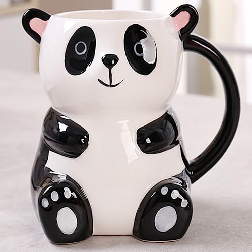 Arawat Panda Tasse Groß 480ml Kawaii 3D Tier Tasse Geschenk Keramik Teetasse Porzellan Kaffeebecher Panda Deko Tasse Süße Tee Kaffee Becher Geburtstagsgeschenk für Frauen Männer Mädche Jungen von Arawat