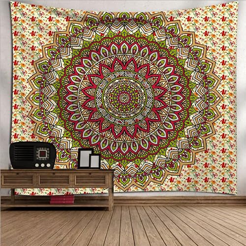 Arawat Wandteppich Mandala Gelb Wandtuch Mandala Tapestry Gothic Wand Deko Wandteppich Aesthetic Mandal Wandteppiche Bohemian Wanddeko Mandala Wandbehang Boho Zimmer Deko (130 x 150cm) von Arawat