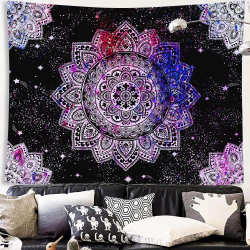 Arawat Wandteppich Mandala Wandtuch Lila Mandala Tapestry Gothic Wand Deko Wandteppich Aesthetic Mandal Wandteppiche Bohemian Wanddeko Mandala Wandbehang Boho Zimmer Deko (150 x 200cm) von Arawat