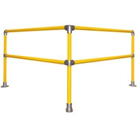 KwikKit® Sicherheitsgeländer, über Eck, Länge 1.500 x 1.500 mm, pulverbeschichtet, gelb von KwikKit®