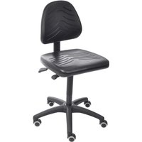HEMMDAL Arbeitsdrehstuhl Komfort, PU-Sitz, Sitzhöhe 460-650 mm, Kunststoffbasis, Rollen von HEMMDAL